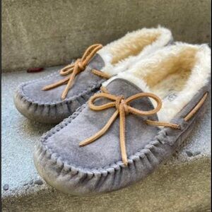 Cozy Gray Moccasin Slippers